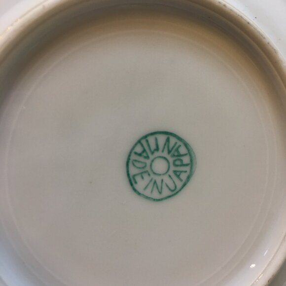 Vintage Victorian Couple Iridescent Porcelain Tea Set Luster Japan Blue Teapot - Picture 10 of 16